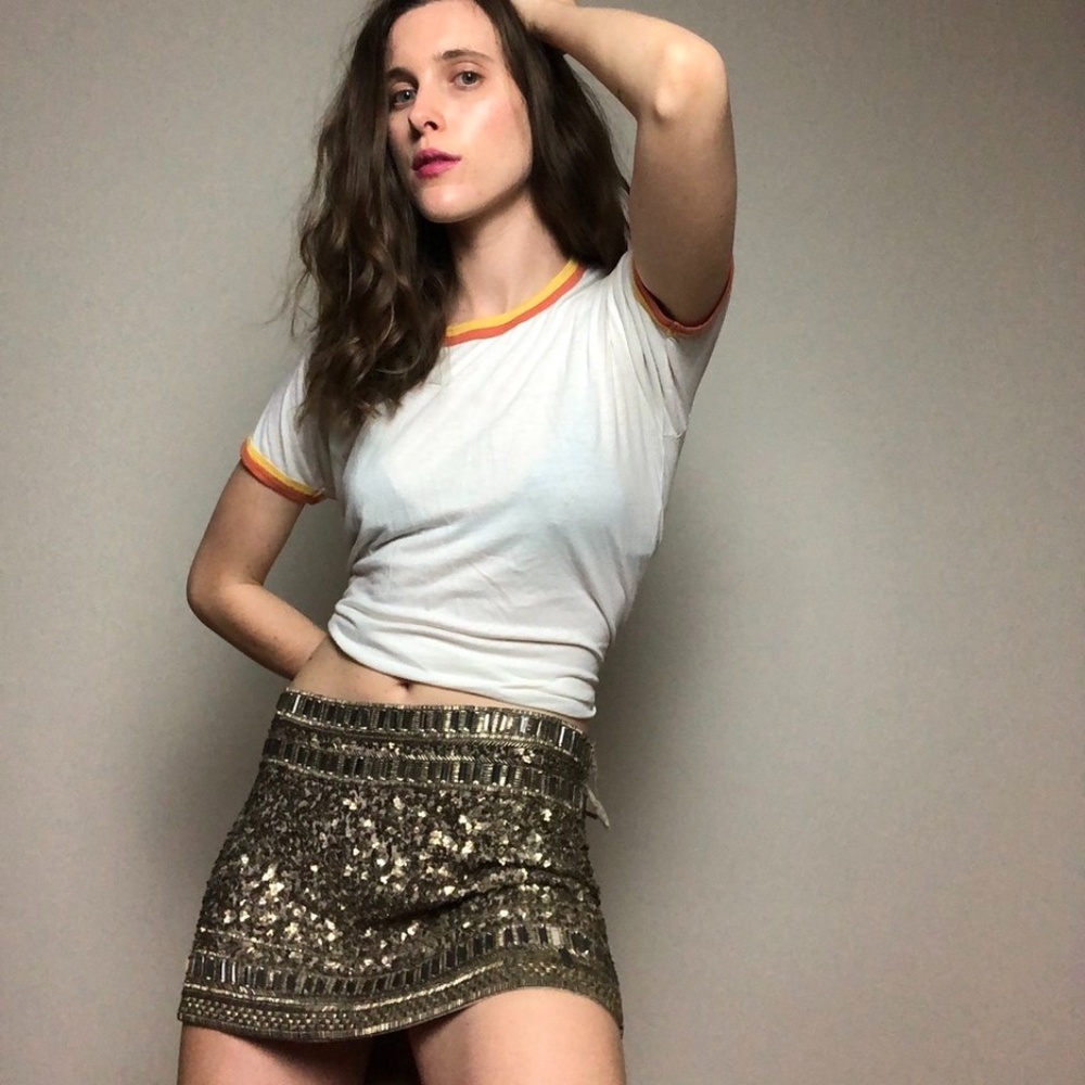 All Saints Antique Gold Devo Skirt